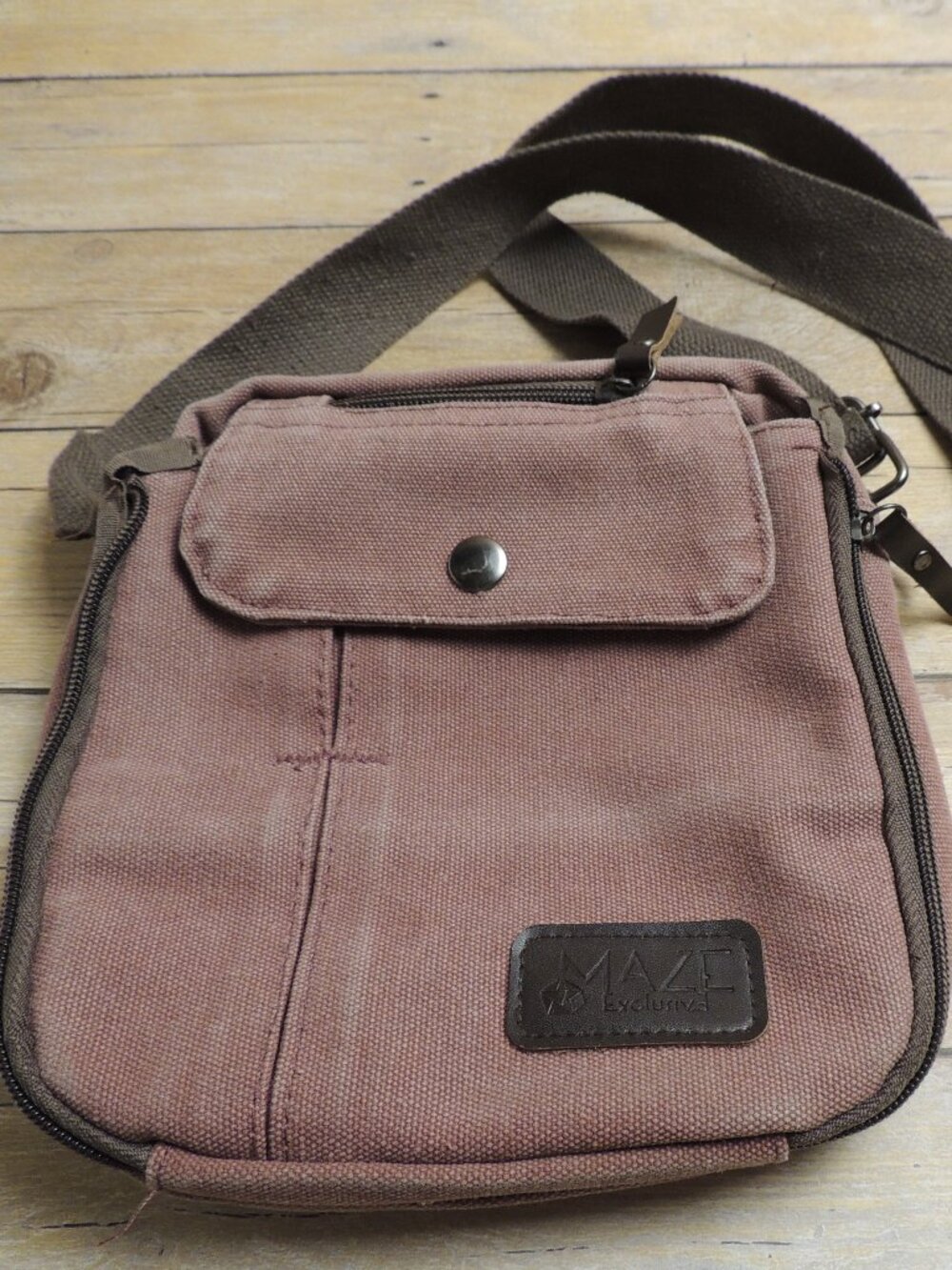Vintage Style Maze Exclusive Dusty Rose Canvas Crossbody Bag